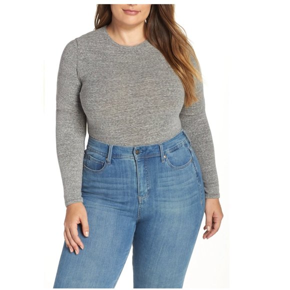 Madewell Tops - Madewell Gray Crew Neck Bodysuit Small